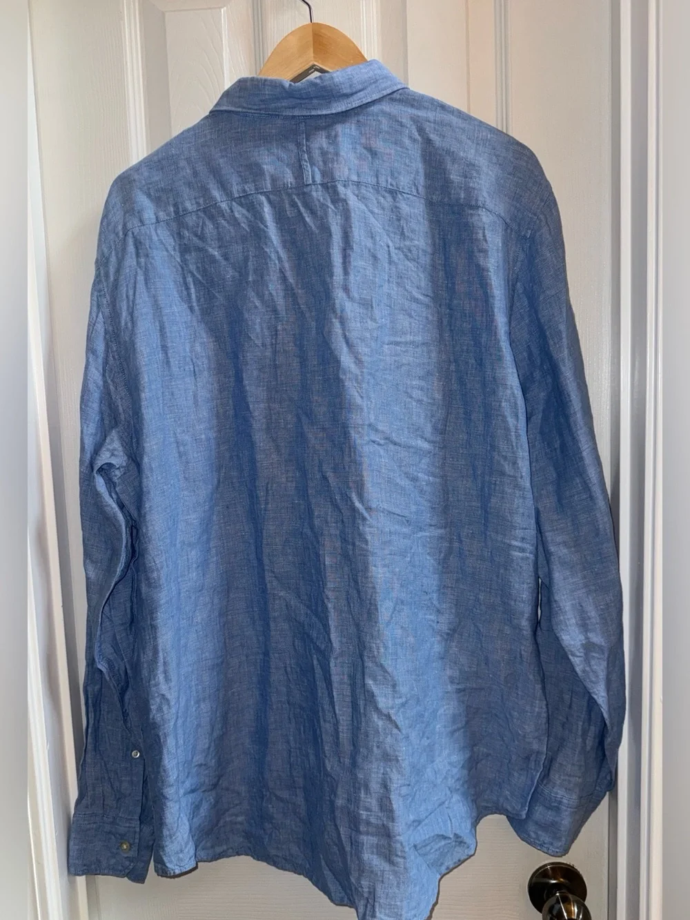 banana republic Linen Long Sleeve Button Up Mens XL Blue Beachy Vacation Preppy
